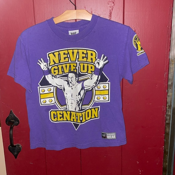 RARE John Cena T-Shirt, Never Give Up, WWE, youth size medium - Picture 1 of 5